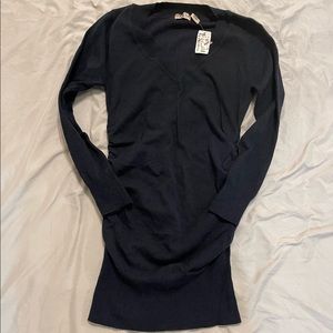 Vintage Rouched Navy Sweater